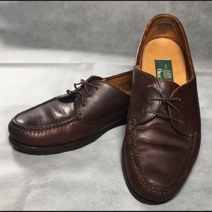 MENS ORVIS MOC LACE UP BWN MOCCASIN SHOES SZ 9 B